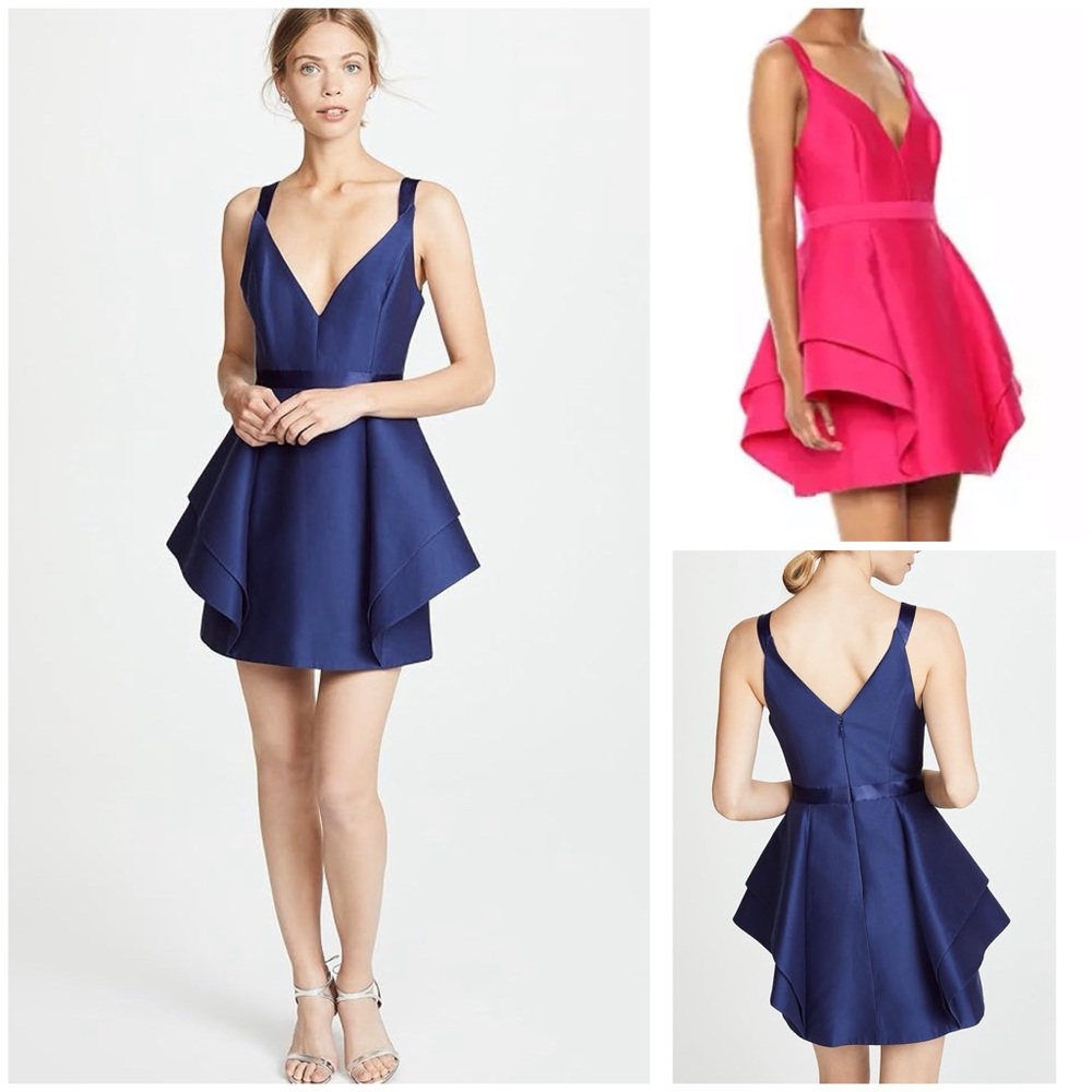 🅷 HALSTON HERITAGE ~ Sleeveless Dramatic Flounce Women’s Mini Dress